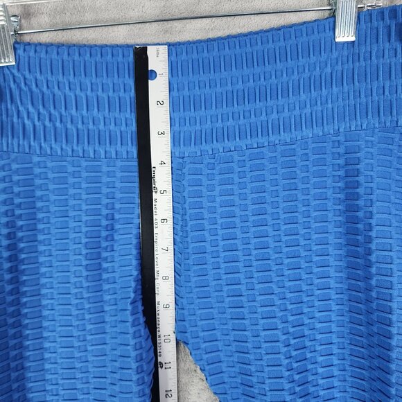 Womens Blue High-Waisted Textured Butt Shaping Leggings Size XL - Picture 6 of 11
